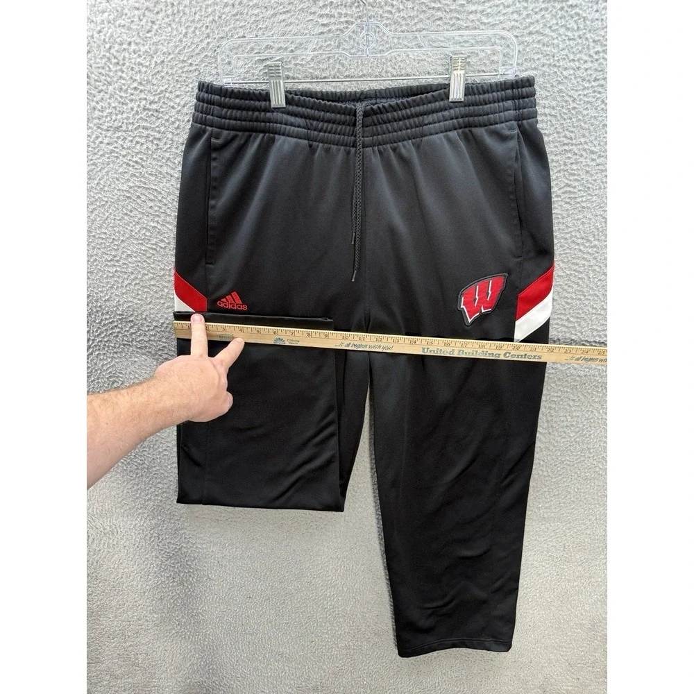 Wisconsin Badgers Track Pants Adult XL Black Adidas Sweatpants NCAA College‎